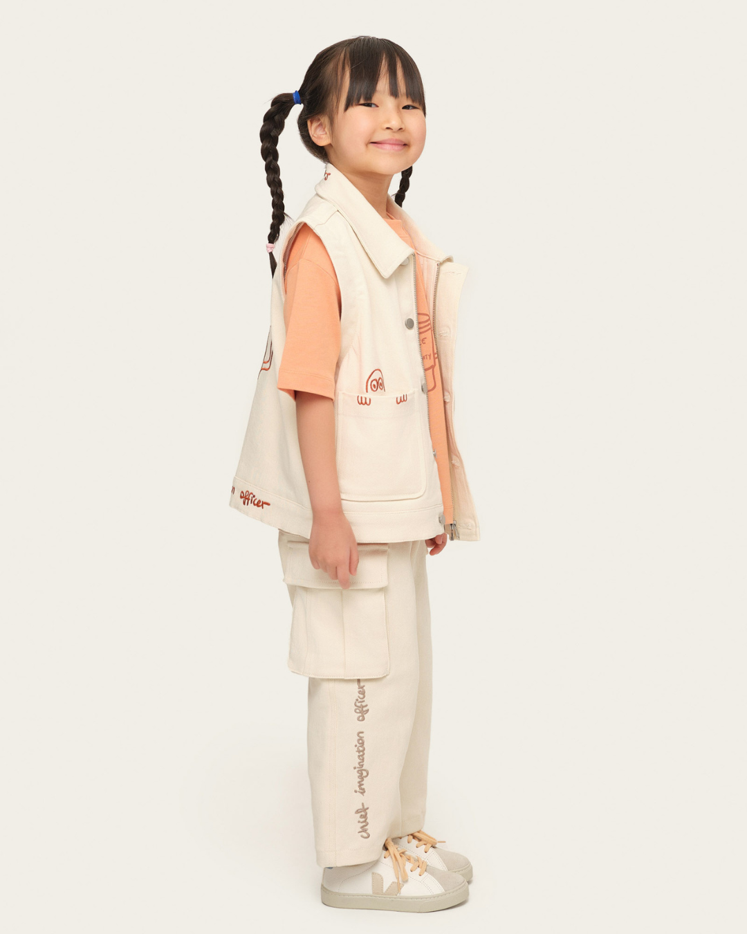 Organik pamuk Ceket/Yelek Nº01 Kırık Beyaz