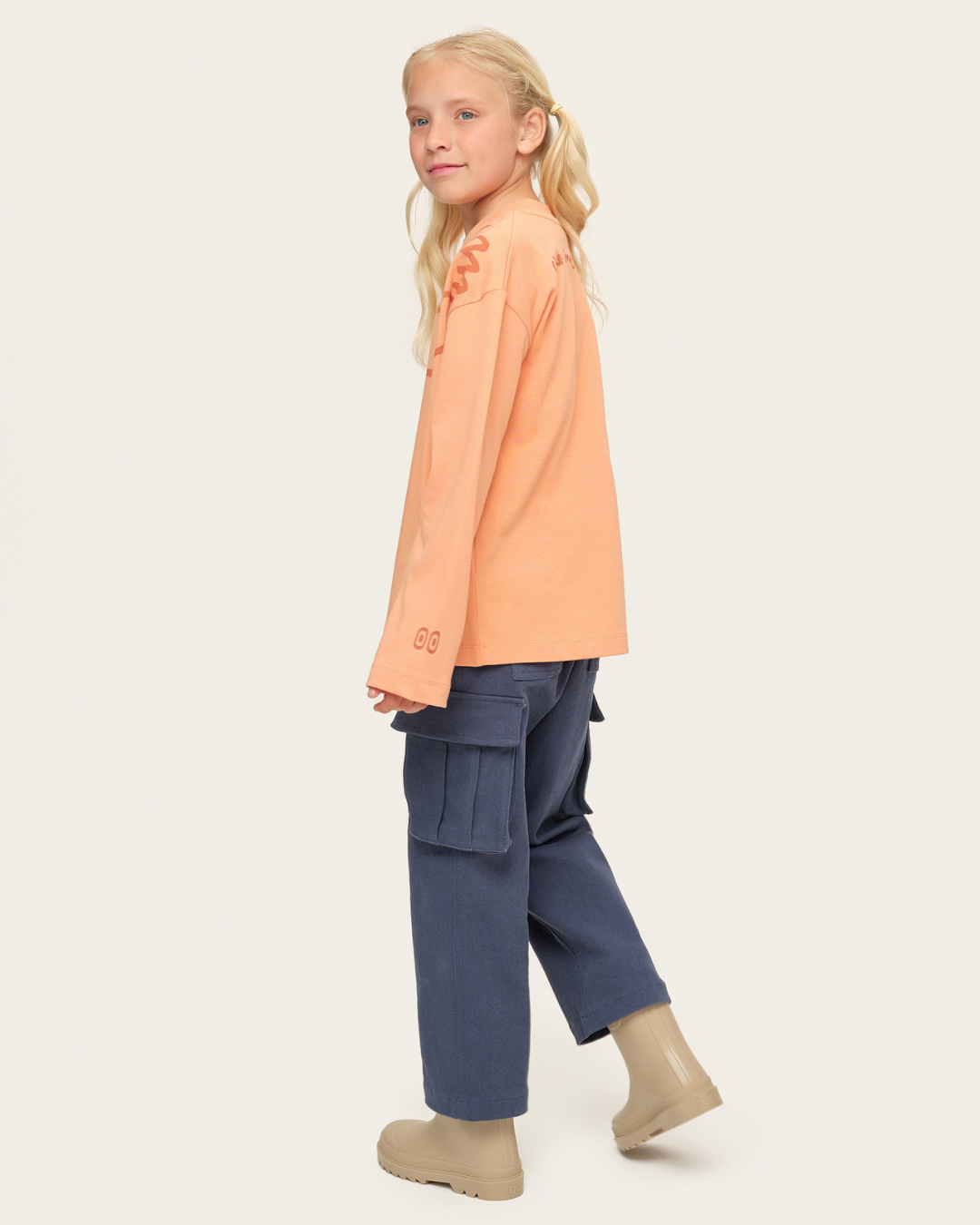 Organik pamuk Uzun Kollu Somon T-Shirt Nº03