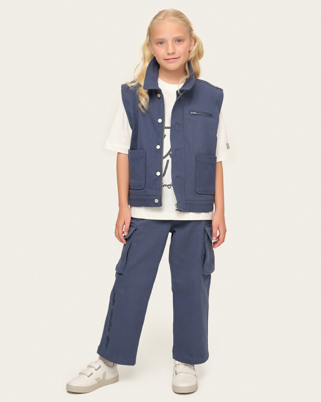 Organik pamuk Ceket/Yelek Nº01 Mavi