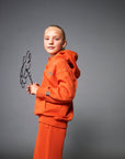 Organik pamuk Turuncu Kapüşonlu Hoodie Nº02
