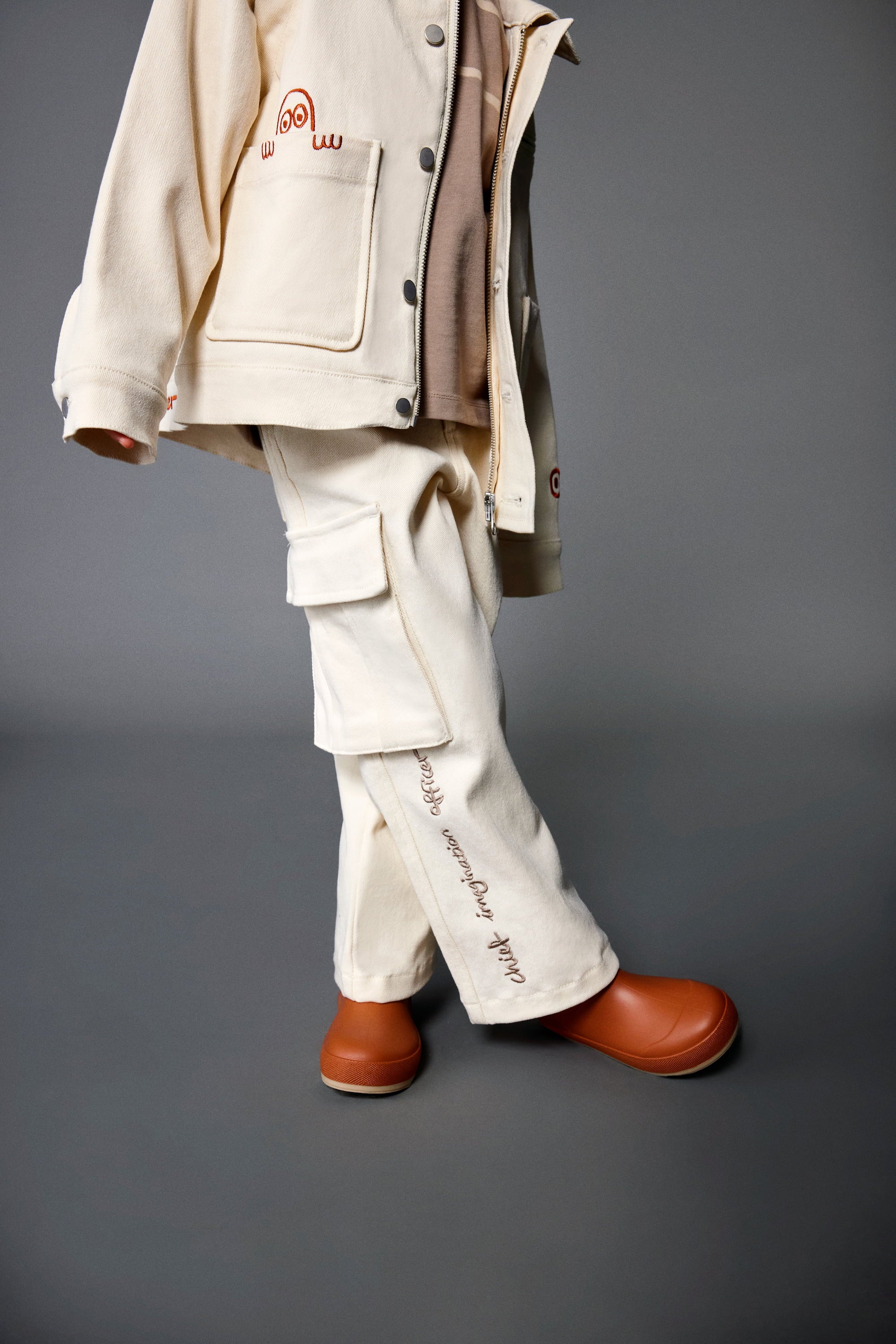 Organik pamuk kargo Pantolon  Nº01 Kırık Beyaz